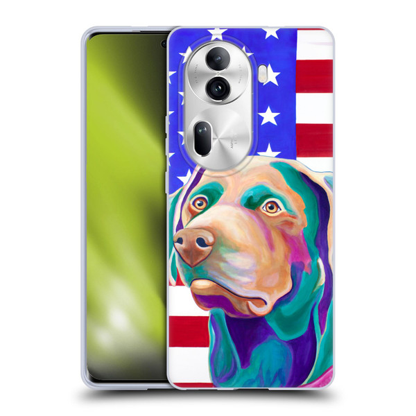 Jody Wright Dog And Cat Collection US Flag Soft Gel Case for OPPO Reno11 Pro