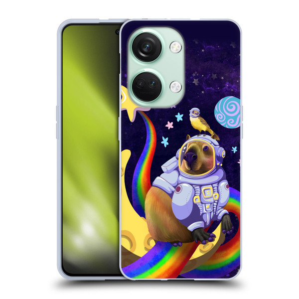 Carla Morrow Rainbow Animals Capybara Sitting On A Moon Soft Gel Case for OnePlus Nord 3 5G