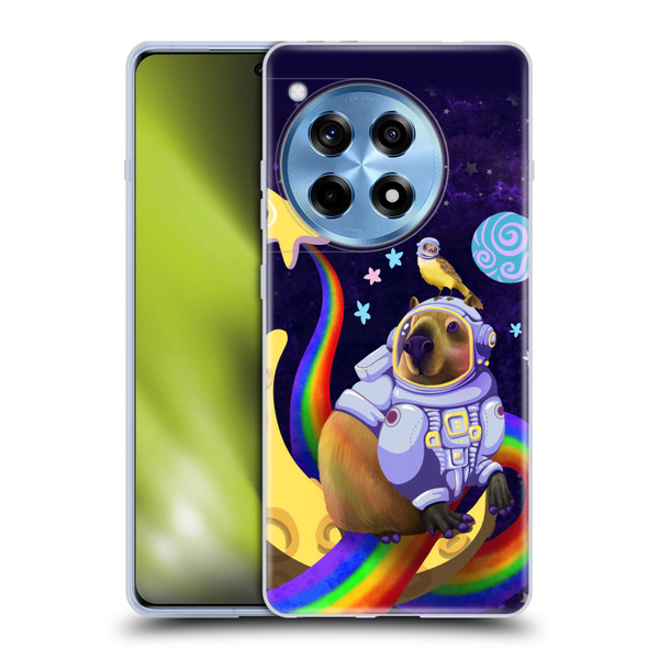 Carla Morrow Rainbow Animals Capybara Sitting On A Moon Soft Gel Case for OnePlus 12R