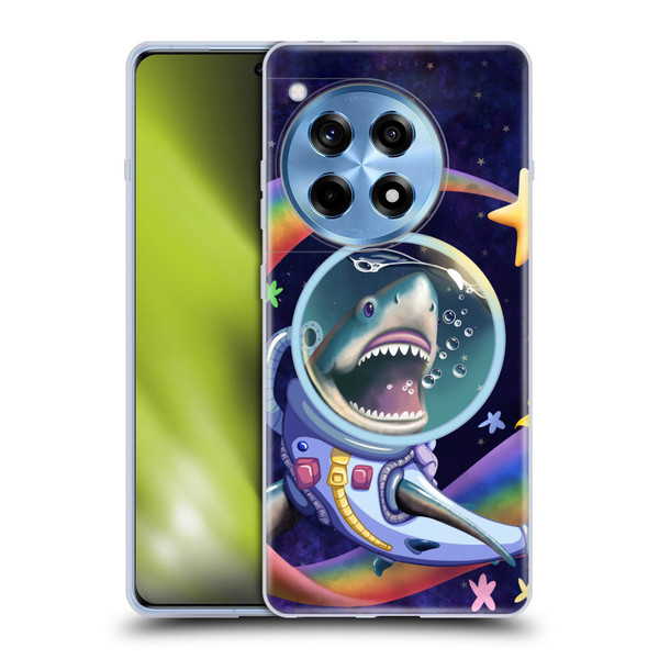 Carla Morrow Rainbow Animals Shark & Fish In Space Soft Gel Case for OnePlus 12R