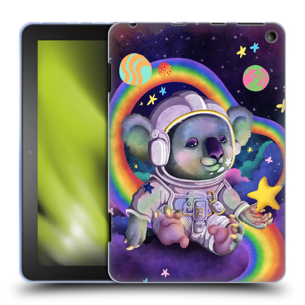 Carla Morrow Rainbow Animals Koala In Space Soft Gel Case for Amazon Fire HD 8/Fire HD 8 Plus 2020