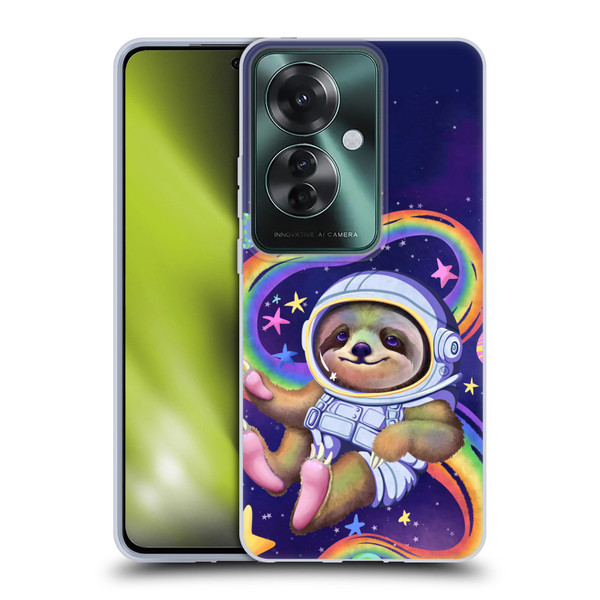 Carla Morrow Rainbow Animals Sloth Wearing A Space Suit Soft Gel Case for OPPO Reno11 F 5G / F25 Pro 5G