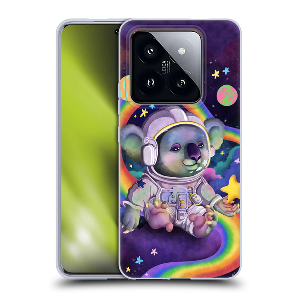 Carla Morrow Rainbow Animals Koala In Space Soft Gel Case for Xiaomi 14 Pro