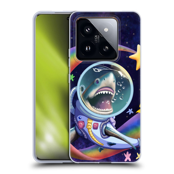 Carla Morrow Rainbow Animals Shark & Fish In Space Soft Gel Case for Xiaomi 14 Pro