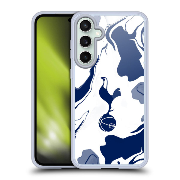 Tottenham Hotspur F.C. Badge Blue And White Marble Soft Gel Case for Samsung Galaxy S23 FE 5G