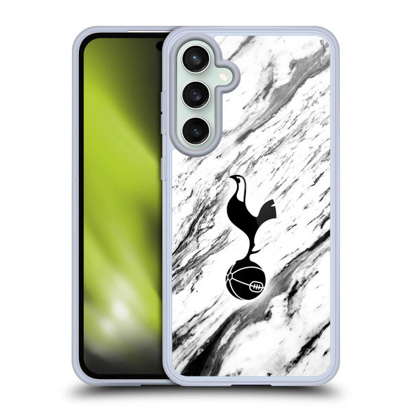 Tottenham Hotspur F.C. Badge Black And White Marble Soft Gel Case for Samsung Galaxy S23 FE 5G