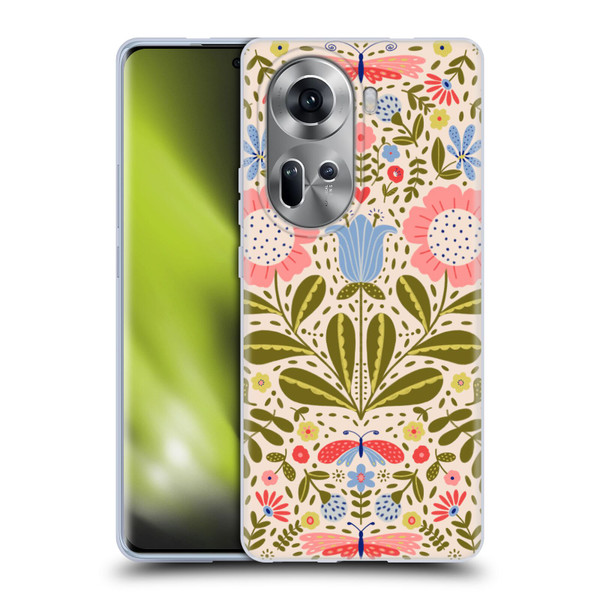 Gabriela Thomeu Floral Blooms & Butterflies Soft Gel Case for OPPO Reno11