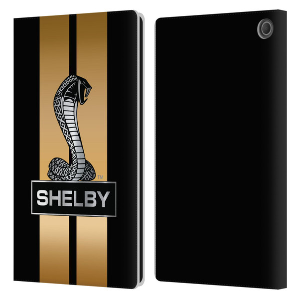 Shelby Car Graphics Gold Leather Book Wallet Case Cover For Amazon Fire Max 11 2023