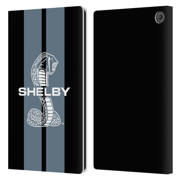 Shelby Car Graphics Gray Leather Book Wallet Case Cover For Amazon Fire Max 11 2023