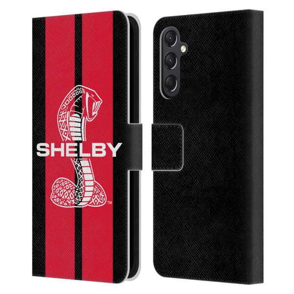 Shelby Car Graphics Red Leather Book Wallet Case Cover For Samsung Galaxy A24 4G / M34 5G