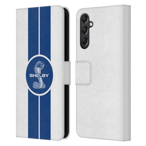 Shelby Car Graphics 1965 427 S/C White Leather Book Wallet Case Cover For Samsung Galaxy A24 4G / M34 5G