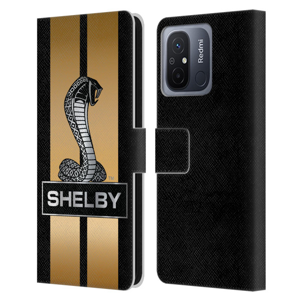 Shelby Car Graphics Gold Leather Book Wallet Case Cover For Xiaomi Redmi 12C