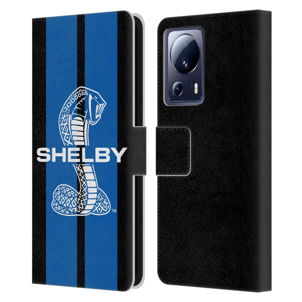 Shelby Car Graphics Blue Leather Book Wallet Case Cover For Xiaomi 13 Lite 5G