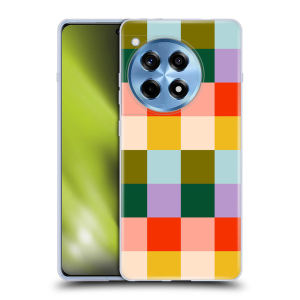 Gabriela Thomeu Retro Checkered Rainbow Vibe Soft Gel Case for OnePlus 12R