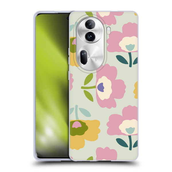 Gabriela Thomeu Retro Scandinavian Floral Soft Gel Case for OPPO Reno11 Pro