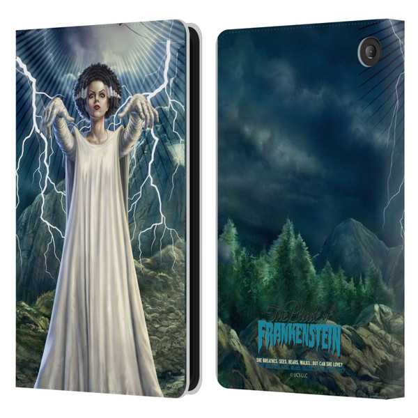 Universal Monsters The Bride Of Frankenstein But Can She Love? Leather Book Wallet Case Cover For Amazon Fire 7 2022