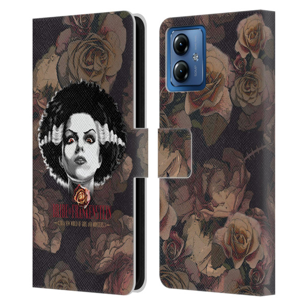 Universal Monsters The Bride Of Frankenstein World Of Gods And Monsters Leather Book Wallet Case Cover For Motorola Moto G14