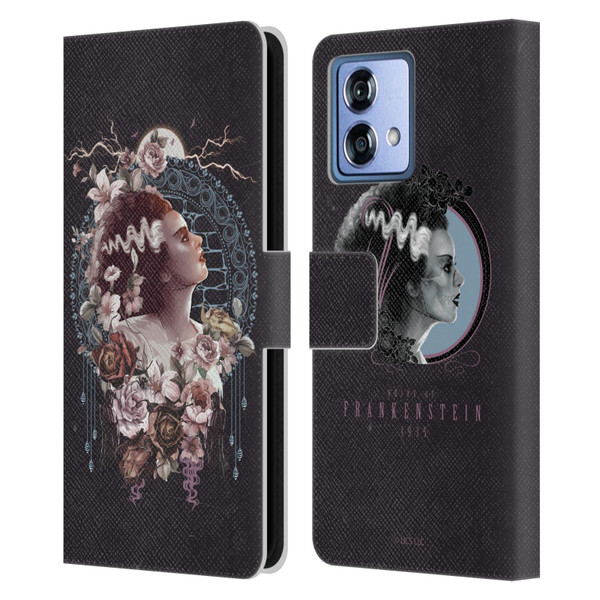 Universal Monsters The Bride Of Frankenstein Portrait Leather Book Wallet Case Cover For Motorola Moto G84 5G