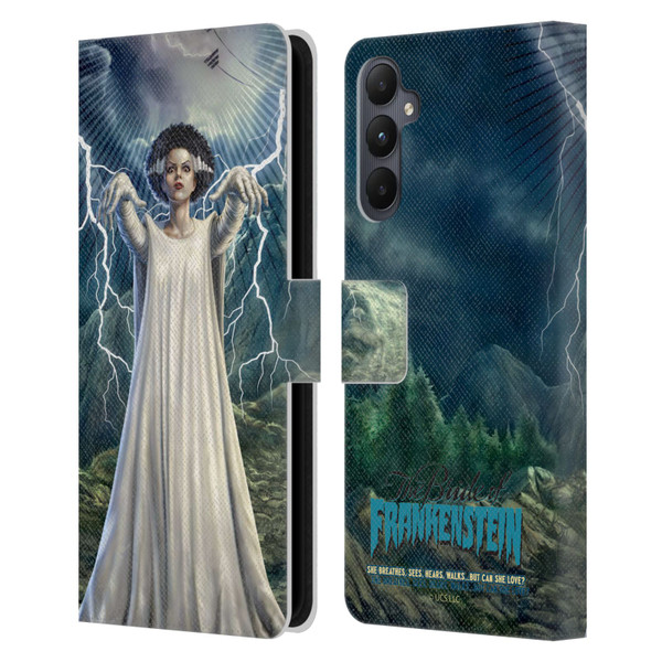 Universal Monsters The Bride Of Frankenstein But Can She Love? Leather Book Wallet Case Cover For Samsung Galaxy A05s