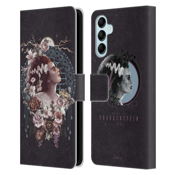 Universal Monsters The Bride Of Frankenstein Portrait Leather Book Wallet Case Cover For Samsung Galaxy M14 5G