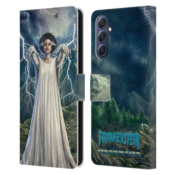 Universal Monsters The Bride Of Frankenstein But Can She Love? Leather Book Wallet Case Cover For Samsung Galaxy M54 5G