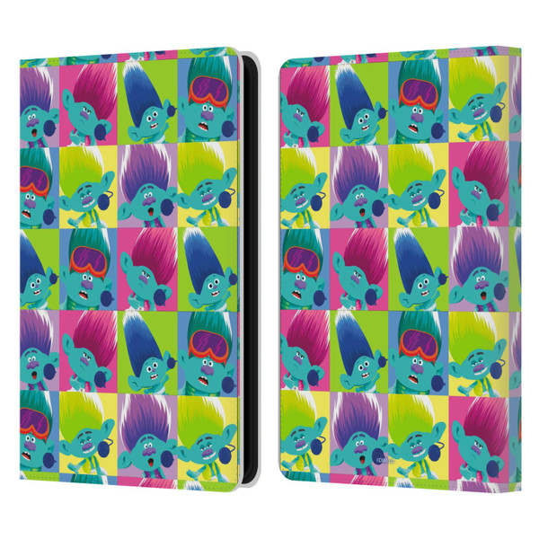 Trolls 3: Band Together Art Square Pattern Leather Book Wallet Case Cover For Amazon Kindle Paperwhite 5 (2021)