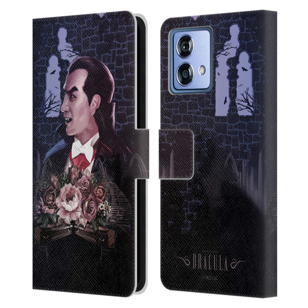 Universal Monsters Dracula Key Art Leather Book Wallet Case Cover For Motorola Moto G84 5G