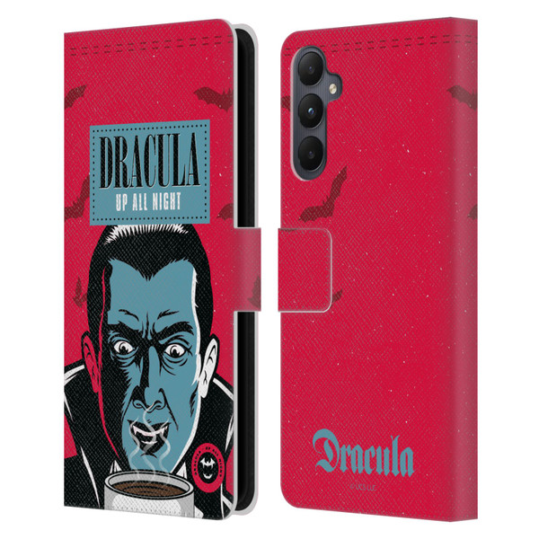 Universal Monsters Dracula Up All Night Leather Book Wallet Case Cover For Samsung Galaxy A05s