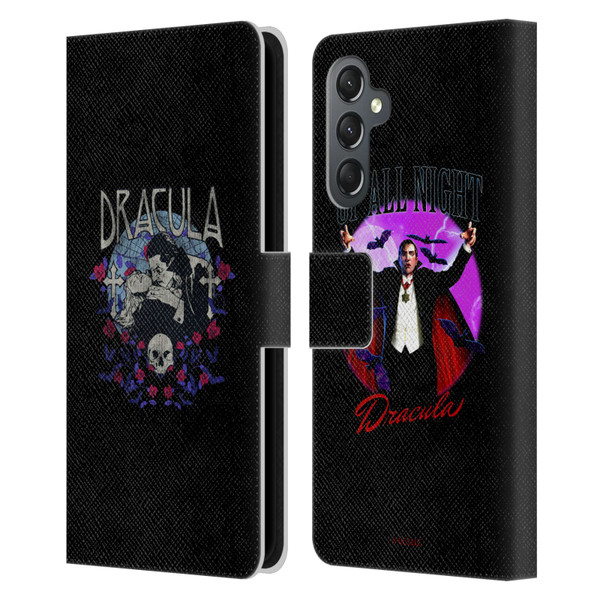 Universal Monsters Dracula Bite Leather Book Wallet Case Cover For Samsung Galaxy A25 5G