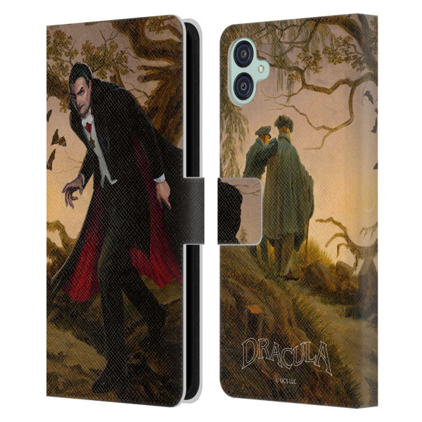 Universal Monsters Dracula Portrait Leather Book Wallet Case Cover For Samsung Galaxy M04 5G / A04e