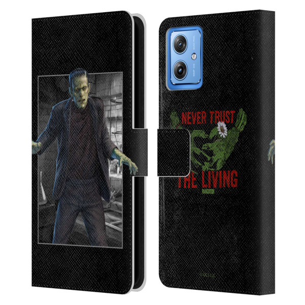 Universal Monsters Frankenstein Frame Leather Book Wallet Case Cover For Motorola Moto G54 5G