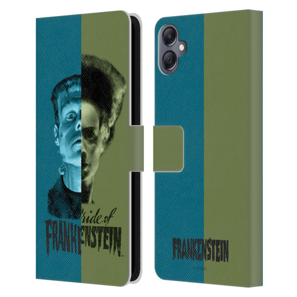 Universal Monsters Frankenstein Half Leather Book Wallet Case Cover For Samsung Galaxy A05