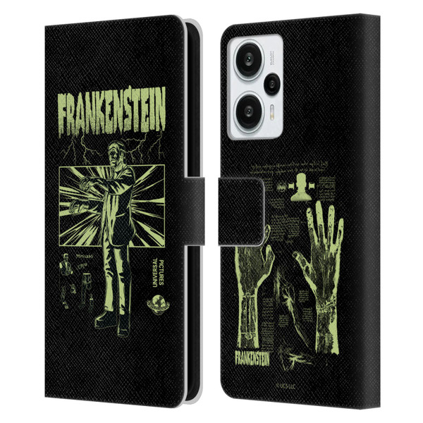 Universal Monsters Frankenstein Lightning Leather Book Wallet Case Cover For Xiaomi Redmi Note 12T