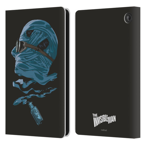 Universal Monsters The Invisible Man Blue Leather Book Wallet Case Cover For Amazon Fire 7 2022