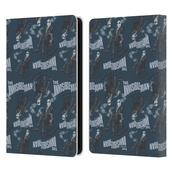 Universal Monsters The Invisible Man Pattern Blue Leather Book Wallet Case Cover For Amazon Kindle Paperwhite 5 (2021)