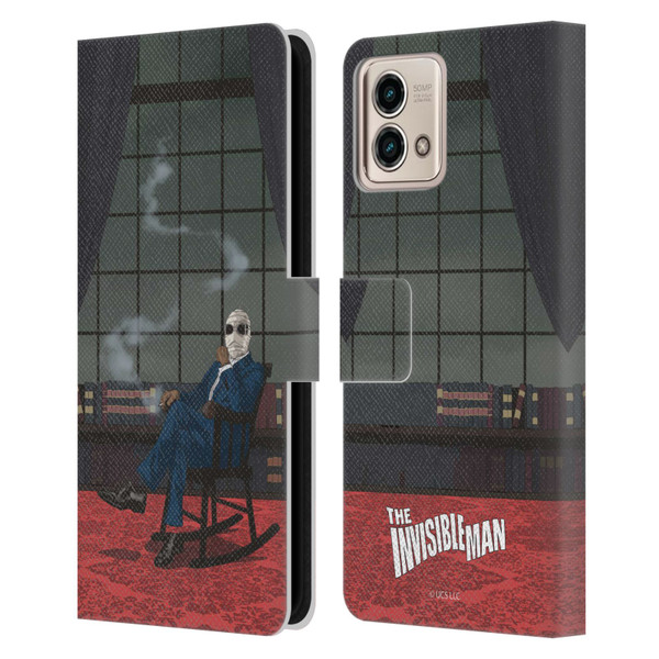 Universal Monsters The Invisible Man Key Art Leather Book Wallet Case Cover For Motorola Moto G Stylus 5G 2023