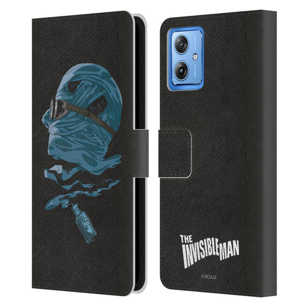 Universal Monsters The Invisible Man Blue Leather Book Wallet Case Cover For Motorola Moto G54 5G