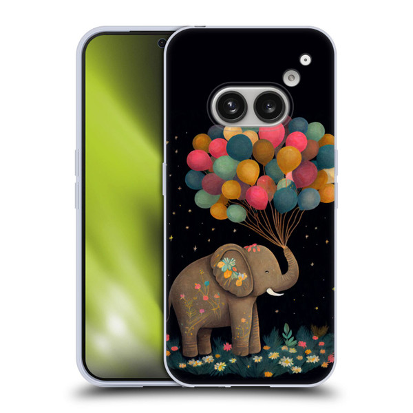 JK Stewart Art Elephant Holding Balloon Soft Gel Case for Nothing Phone (2a)