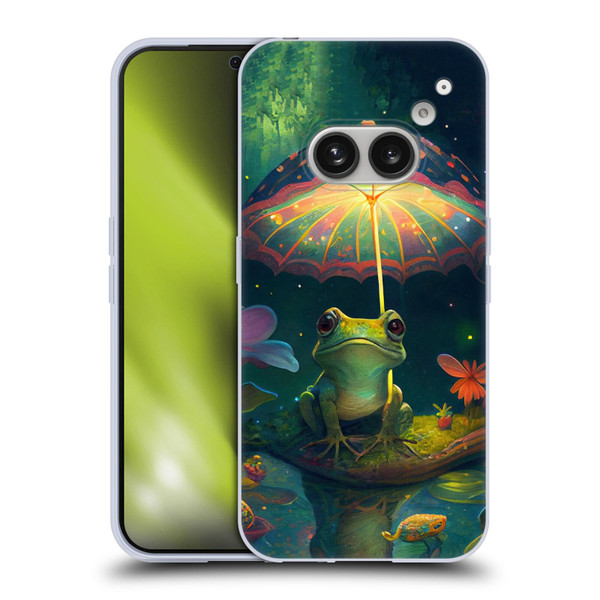 JK Stewart Art Frog With Umbrella Soft Gel Case for Nothing Phone (2a)