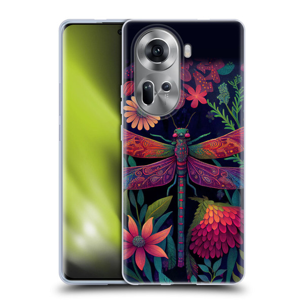 JK Stewart Art Dragonfly Purple Soft Gel Case for OPPO Reno11