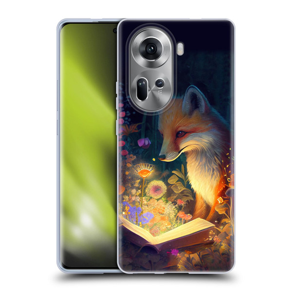 JK Stewart Art Fox Reading Soft Gel Case for OPPO Reno11
