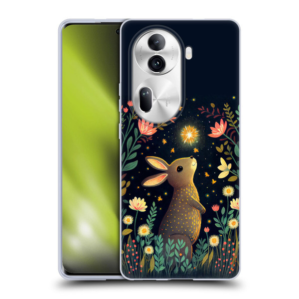JK Stewart Art Rabbit Catching Falling Star Soft Gel Case for OPPO Reno11 Pro