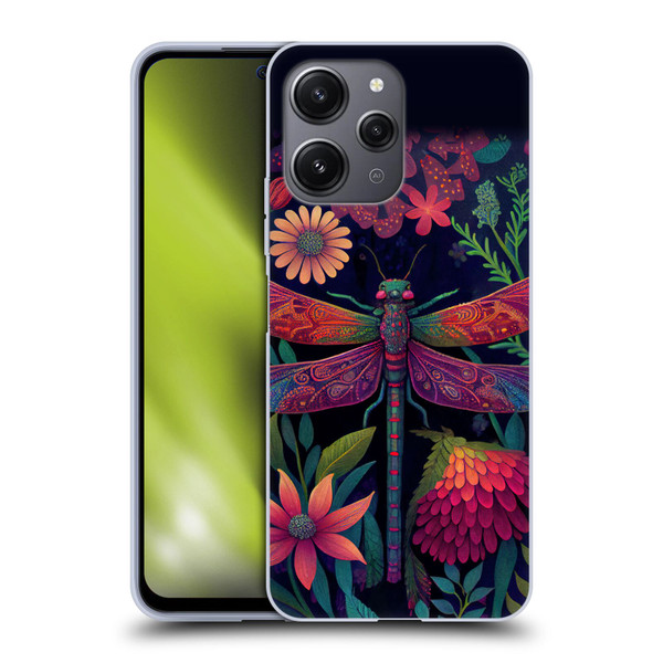 JK Stewart Art Dragonfly Purple Soft Gel Case for Xiaomi Redmi 12