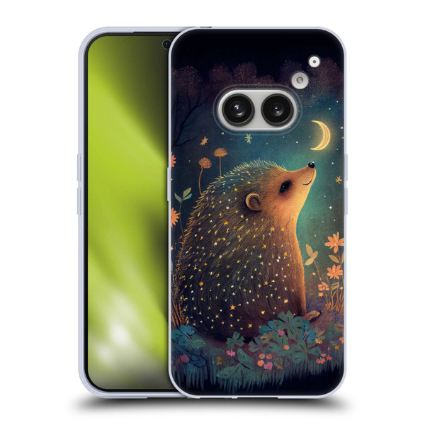JK Stewart Graphics Hedgehog Looking Up At Stars Soft Gel Case for Nothing Phone (2a)