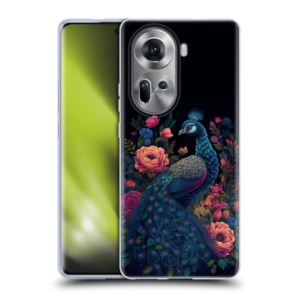 JK Stewart Graphics Peacock In Night Garden Soft Gel Case for OPPO Reno11
