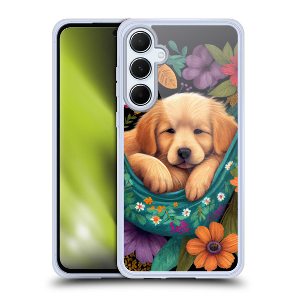 JK Stewart Graphics Golden Retriever In Hammock Soft Gel Case for Samsung Galaxy A55 5G