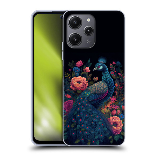 JK Stewart Graphics Peacock In Night Garden Soft Gel Case for Xiaomi Redmi 12