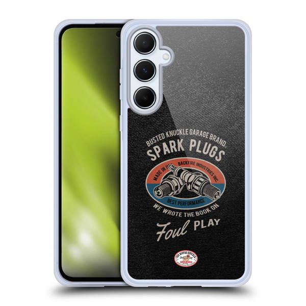 Busted Knuckle Garage Graphics Spark Plugs Soft Gel Case for Samsung Galaxy A55 5G