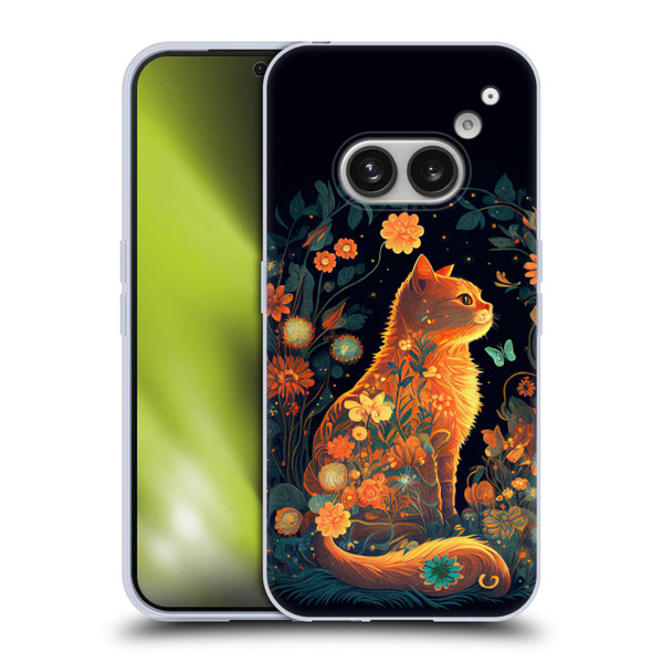JK Stewart Key Art Orange Cat Sitting Soft Gel Case for Nothing Phone (2a)