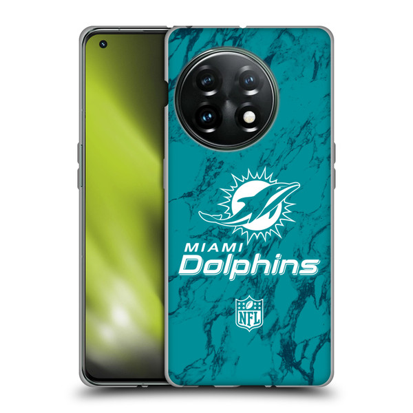 NFL Miami Dolphins Graphics Coloured Marble Soft Gel Case for OnePlus 11 5G